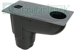 Дождеприемник Бокс водосточный PolyMax Basic ДП-30.16-ПП пластиковый с вертикальным водоотводом черный