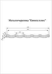 Металлочерепица Kvinta plus Grand Line 0,45 PE RAL 7024 мокрый асфальт RAL 1018 цинково-желтый