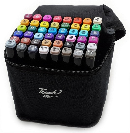 Маркеры для скетчинга Touch, набор 48 цветов (двухсторонние)