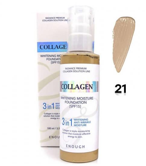 Тональный крем с коллагеном 3 в 1 №21 Collagen whitening foundation spf 15 (100мл)