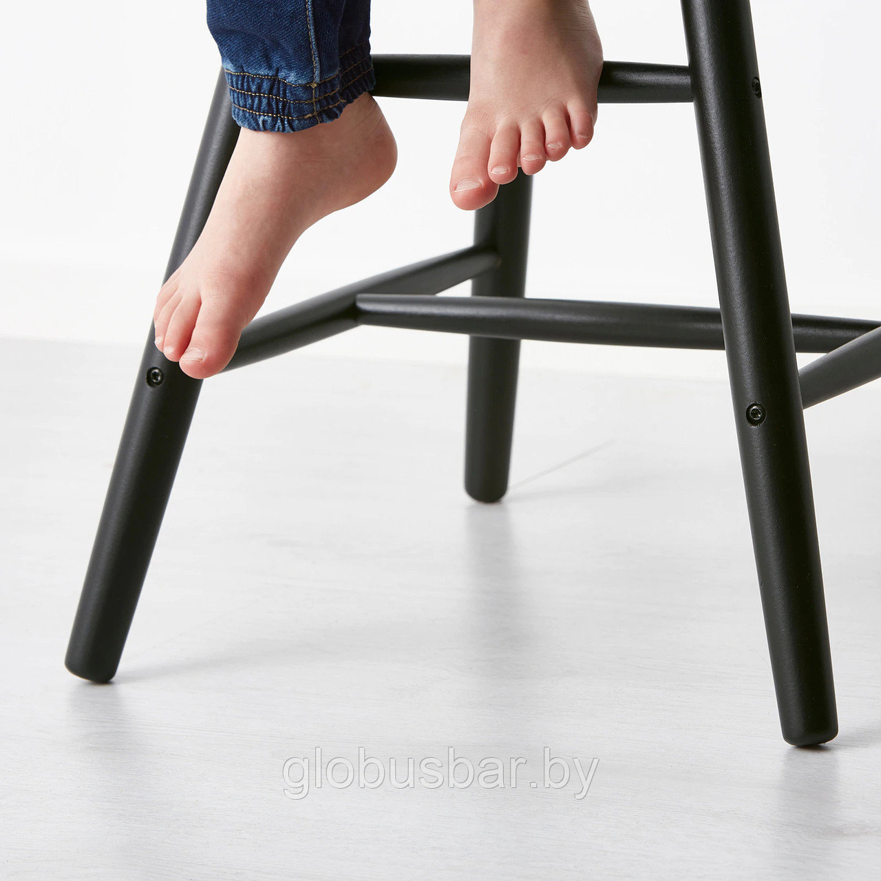 AGAM АГАМ Детский высокий стул для столовой, черный , икеа - фото 3 - id-p139557379