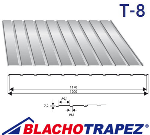 Профнастил Т8, Стеновой, Производство: Польша "Blachotrapez"