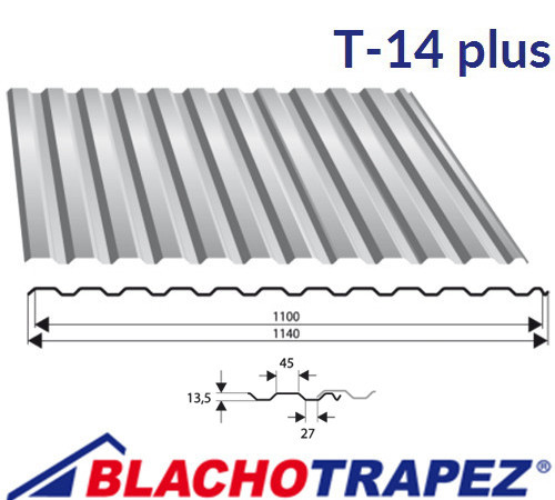 Профнастил Т14 plus, Кровельный, Производство: Польша "Blachotrapez"