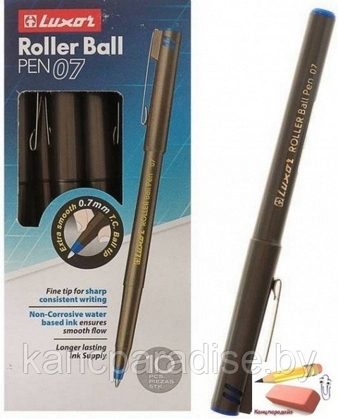 Ручка-роллер Luxor, 0,7 мм., одноразовая, черная - фото 1 - id-p139558707