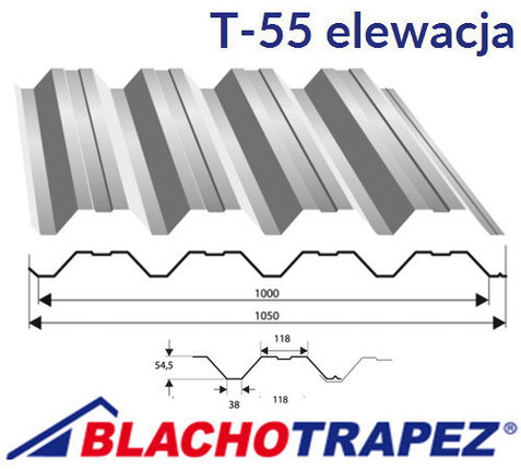 Профнастил Т55, Стеновой, Производство: Польша "Blachotrapez", фото 2