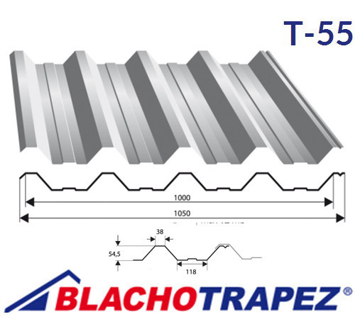 Профнастил Т55, Кровельный, Производство: Польша "Blachotrapez" - фото 1 - id-p9904722