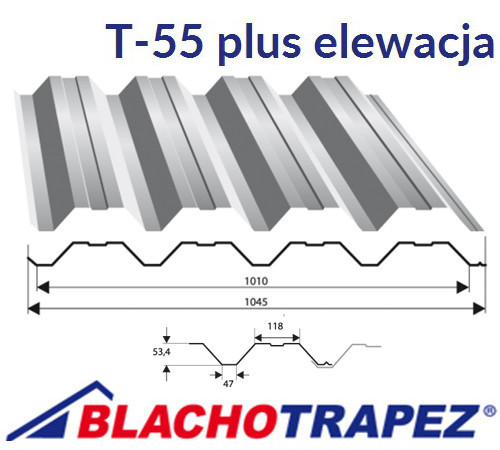 Профнастил plus Т55, Стеновой, Производство: Польша "Blachotrapez" - фото 1 - id-p9904723