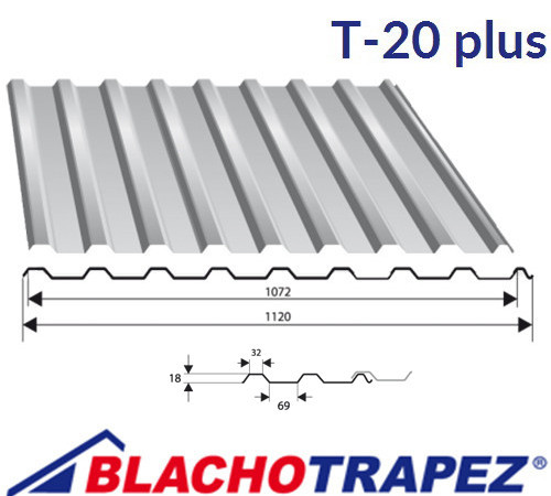 Профнастил Т20 plus, Кровельный, Производство: Польша "Blachotrapez"