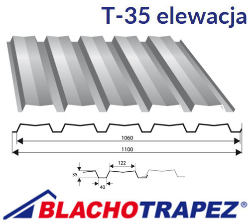 Профнастил Т35, Стеновой, Производство: Польша "Blachotrapez"