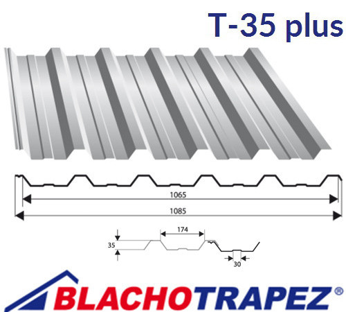 Профнастил Т35 plus, Кровельный, Производство: Польша "Blachotrapez" - фото 1 - id-p9904719