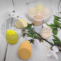 Набор спонжей для макияжа (4 штуки в пластиковом боксе) Желтые оттенки