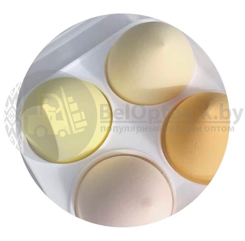 Набор спонжей для макияжа (4 штуки в пластиковом боксе) Желтые оттенки - фото 5 - id-p139559926