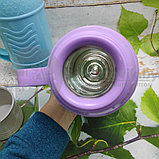 Термос пластмассовый со стеклянной колбой High Class, 1000мл2 кружки Фиолетовый, фото 4