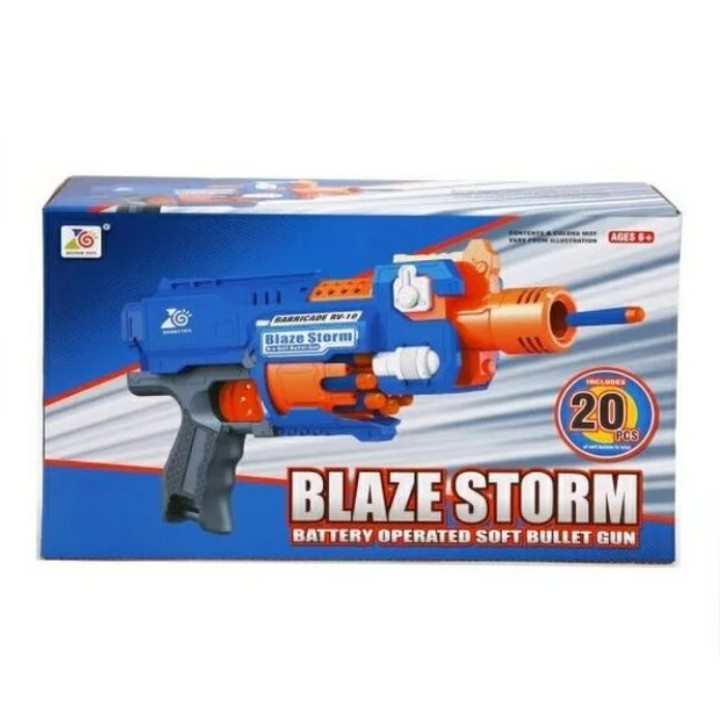 Бластер + 20 пуль Blaze Storm, автомат детский игрушечный, мягкие пули.