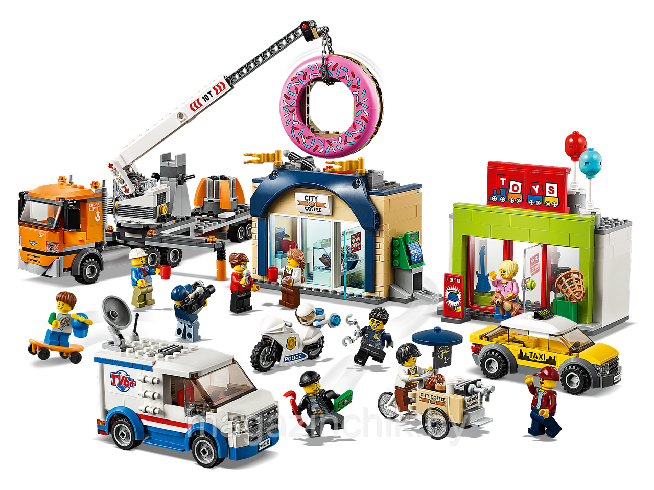 Конструктор Открытие магазина по продаже пончиков, Lari 11392, аналог LEGO City 60233 - фото 4 - id-p139572451