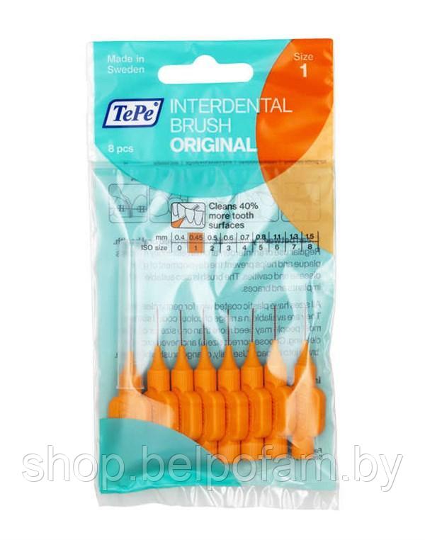 Зубной ершик TePe ORIGINAL №1 - 0,45 мм (мягкая упаковка), 8 штук