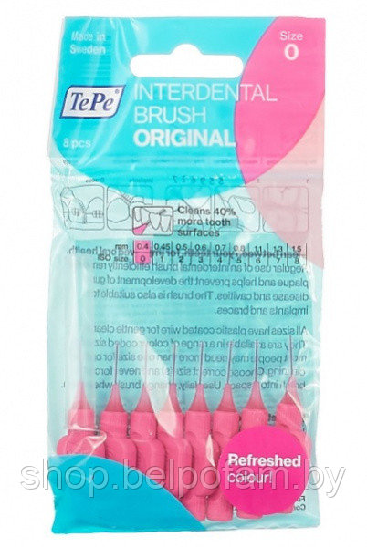 Зубной ершик TePe ORIGINAL №0 - 0,4 мм (мягкая упаковка), 8 штук
