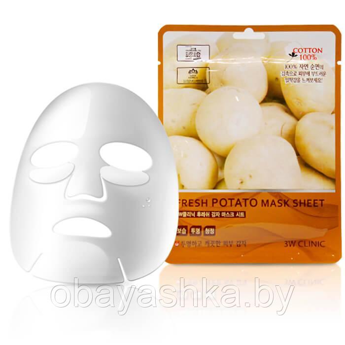 [3W CLINIC] Тканевая маска для лица КАРТОФЕЛЬ Fresh Potato Mask Sheet, 1 шт - фото 1 - id-p139585208