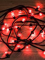 Светодиодная гирлянда Galaxy Bulb String 10 м.Белый КАУЧУК. 25 ламп * 6 LED. КРАСНАЯ.