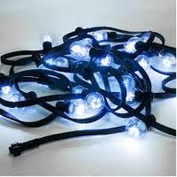 Светодиодная гирлянда Galaxy Bulb String 10 м.Черный КАУЧУК. 30 ламп * 6 LED. Синий..