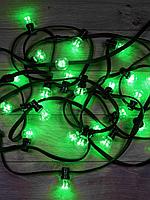 Светодиодная гирлянда Galaxy Bulb String 10 м.Черный КАУЧУК. 30 ламп * 6 LED. Зеленый.