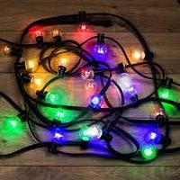 Светодиодная гирлянда Galaxy Bulb String 10 м.Черный КАУЧУК. 30 ламп * 6 LED. Мульти.