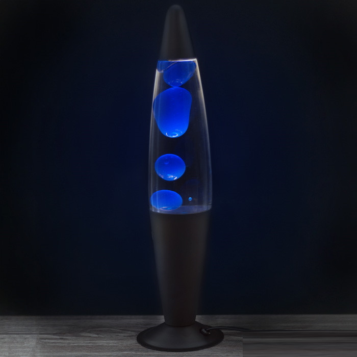 Лава лампа в черном корпусе 42 см Синяя