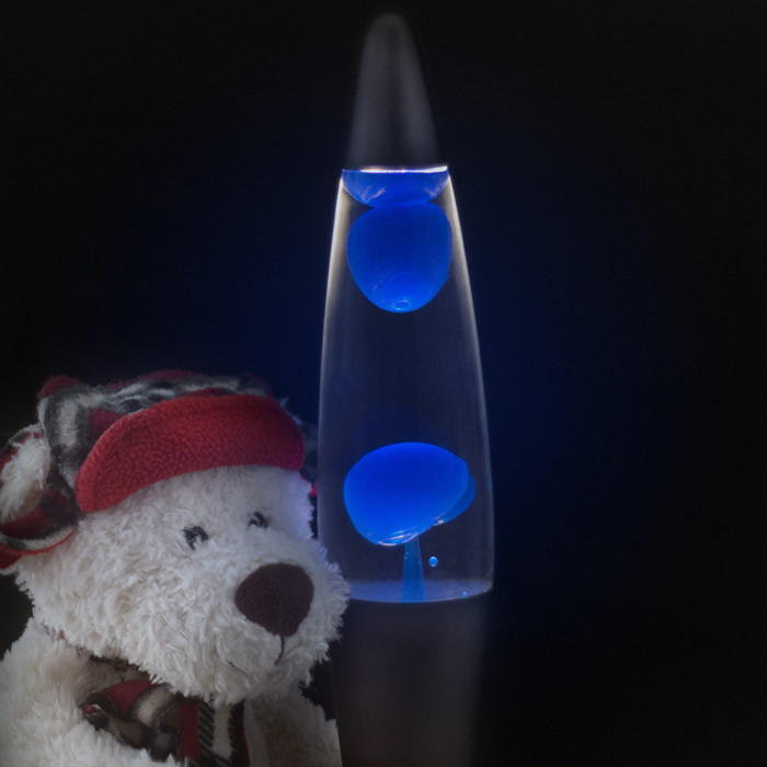 Лава лампа в черном корпусе 42 см Синяя - фото 2 - id-p136547993