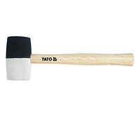 Молоток резиновый с дерев.ручкой 340гр.d-49мм "Yato" YT-4601