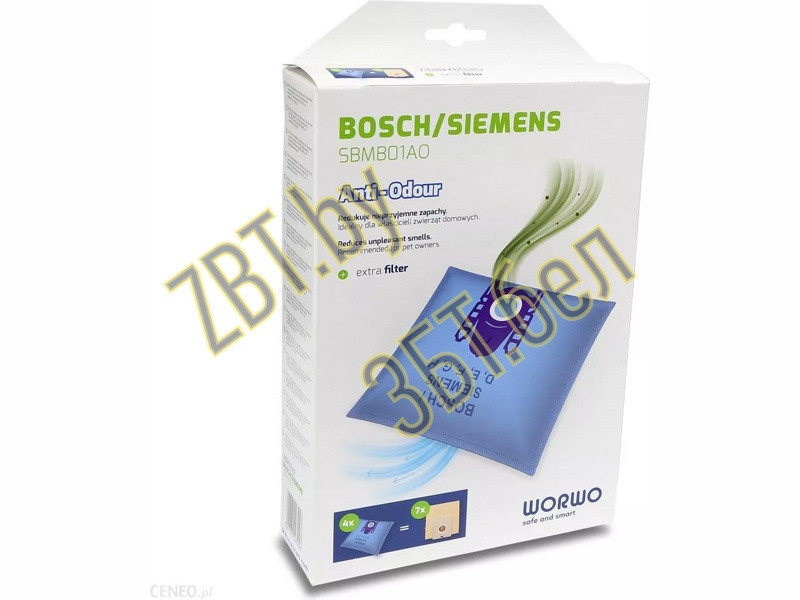 Мешки / пылесборники / фильтра / пакеты для пылесоса Bosch SBMB01AO антизапаховые (BBZ41FGALL, 17003048) - фото 2 - id-p35826707