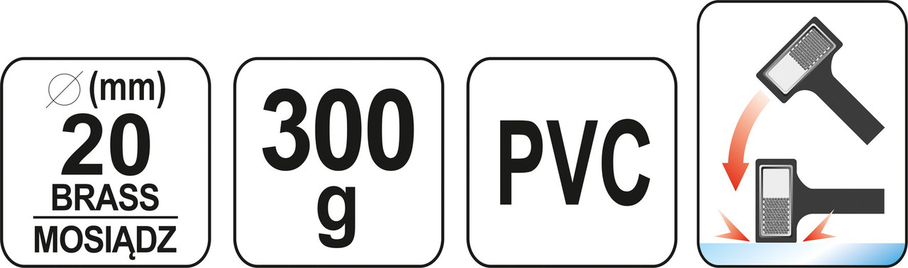 Молоток безынерционный с латун.наконечником 300гр."Yato" YT-46190 - фото 4 - id-p139616780