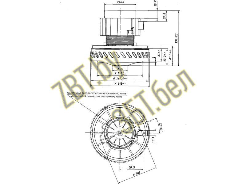 Электродвигатель (мотор) для моющего пылесоса Rowenta RS-RU3963 / 11me39 - фото 3 - id-p35826390