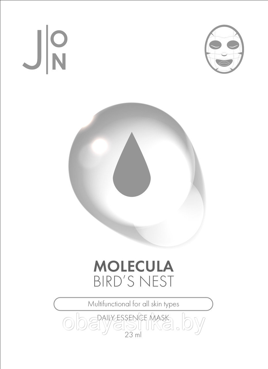 [J:ON] Тканевая маска для лица ЛАСТОЧКИНО ГНЕЗДО Molecula Bird s Nest Daily Essence Mask, 1 шт * 23 мл - фото 1 - id-p139616805