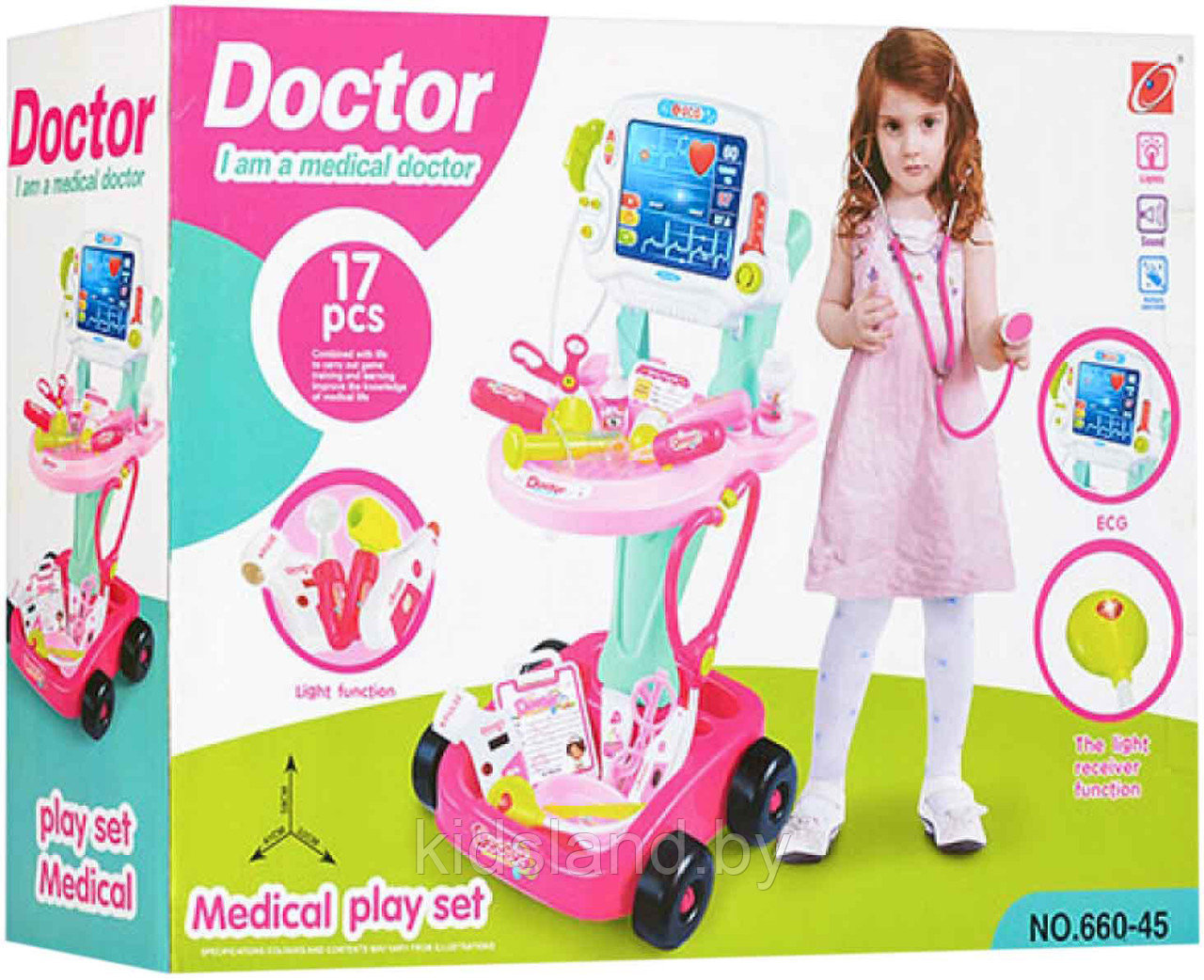 Игровой набор "Доктор" на стойке, арт. 660-45 (розовый) - фото 5 - id-p139649391