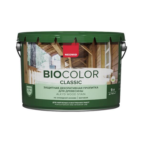 Защитная декоративная пропитка для древесины NEOMID BiO COLOR Classic дуб, 9л