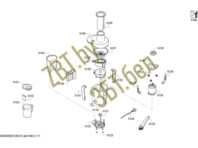 Хомут крышки левый для соковыжималки Bosch 00648225 - фото 1 - id-p139658114