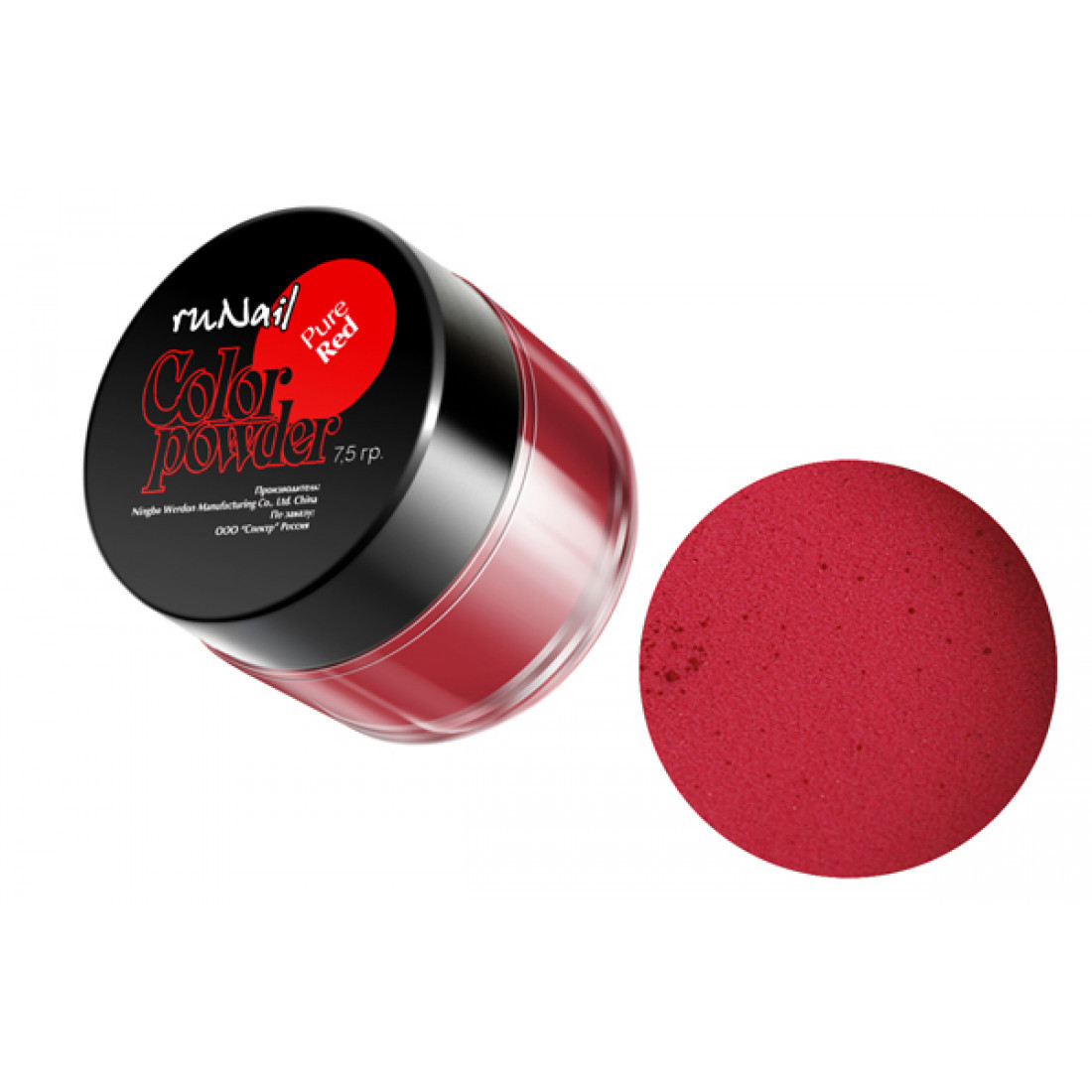Цветная акриловая пудра Runail (красный, Pure Red), 7,5 г - фото 1 - id-p139688903