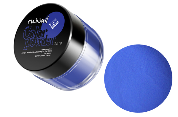 Цветная акриловая пудра Runail (голубая, Pure Blue), 7,5 г - фото 1 - id-p139688904