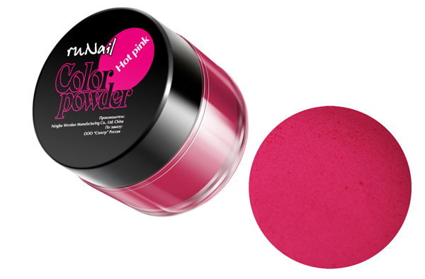 Цветная акриловая пудра Runail (ярко-розовая, Pure Hot Pink), 7,5 г - фото 1 - id-p139688912