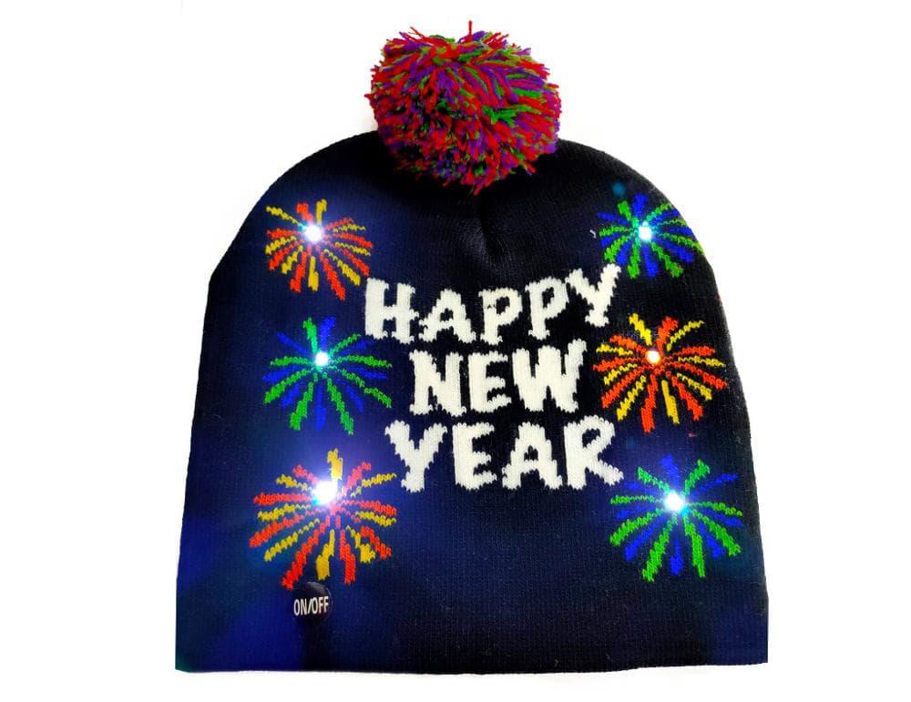 Новогодняя шапка с подсветкой «Happy New Year» - фото 1 - id-p139692431