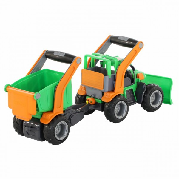Детская игрушка грейдер, трактор снегоуборочный с полуприцепом "ГрипТрак" (в сеточке) арт. 48400 Полесье - фото 5 - id-p139695626