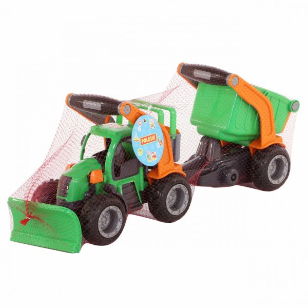 Детская игрушка грейдер, трактор снегоуборочный с полуприцепом "ГрипТрак" (в сеточке) арт. 48400 Полесье - фото 4 - id-p139695626