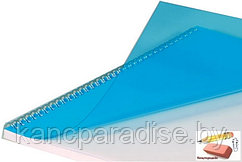 Обложка для перфобиндера ПВХ, 0,15 мкр., А4, прозрачно-синяя, 100 штук