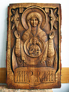 Декоратвное панно "Икона Божьей матери"