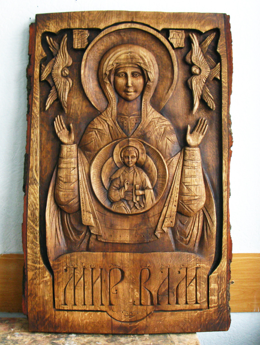 Декоратвное панно "Икона Божьей матери" - фото 1 - id-p139608777