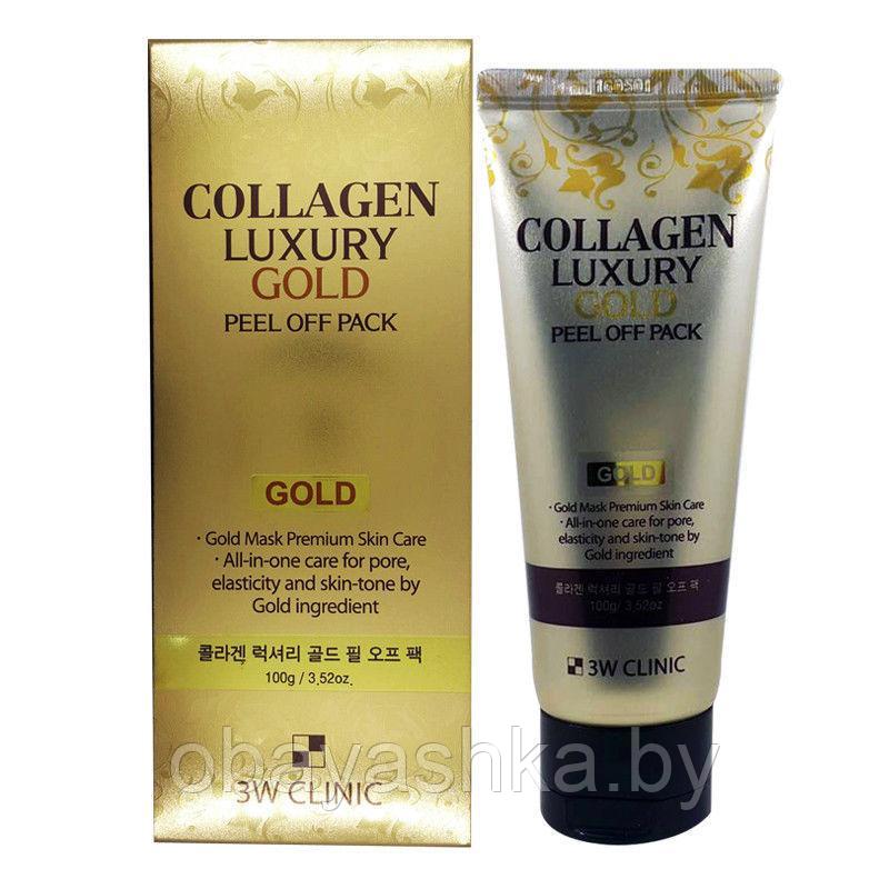 [3W CLINIC] Маска-пленка для лица КОЛЛАГЕН/ЗОЛОТО Collagen&Luxury Gold peel off pack, 100 гр - фото 1 - id-p139713187