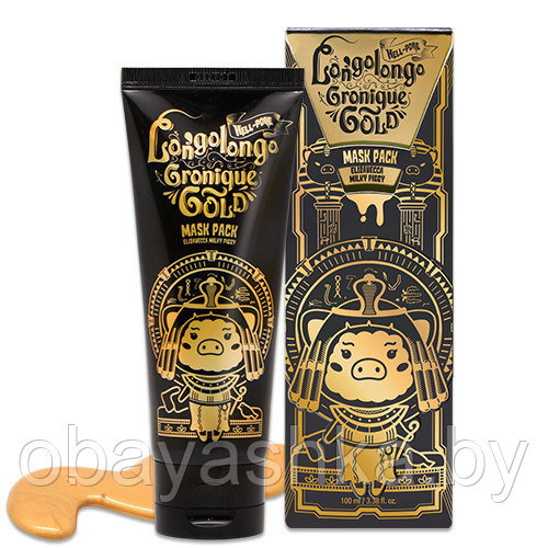 [Elizavecca] Маска-пленка для лица ЗОЛОТО Hell-pore longolongo gronique gold mask pack, 100 мл - фото 1 - id-p139713934