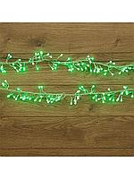 Светодиодная гирлянда "Мишура" 3 м. с 8 режимами свечения (прозрачный провод) 288 LED. Для дома.Зеленый цвет