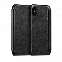 Для iPhone X / iPhone 10 чехол-книжка Hoco Crystal Series leather case чёрный