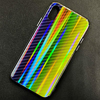 Чехол-накладка радужная в стиле карбон Color Mix для Apple iPhone X / iPhone XS, цвет 42